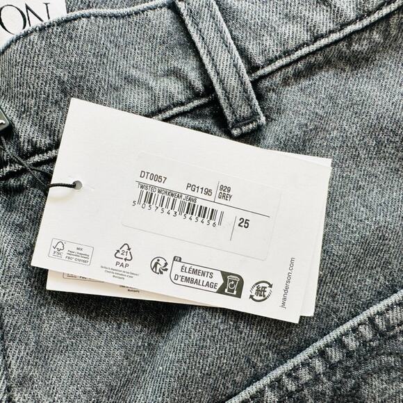 JW ANDERSON Twisted Workwear Jeans Grey Size 25 NEW Barrel Wide High Rise - Picture 5 of 10